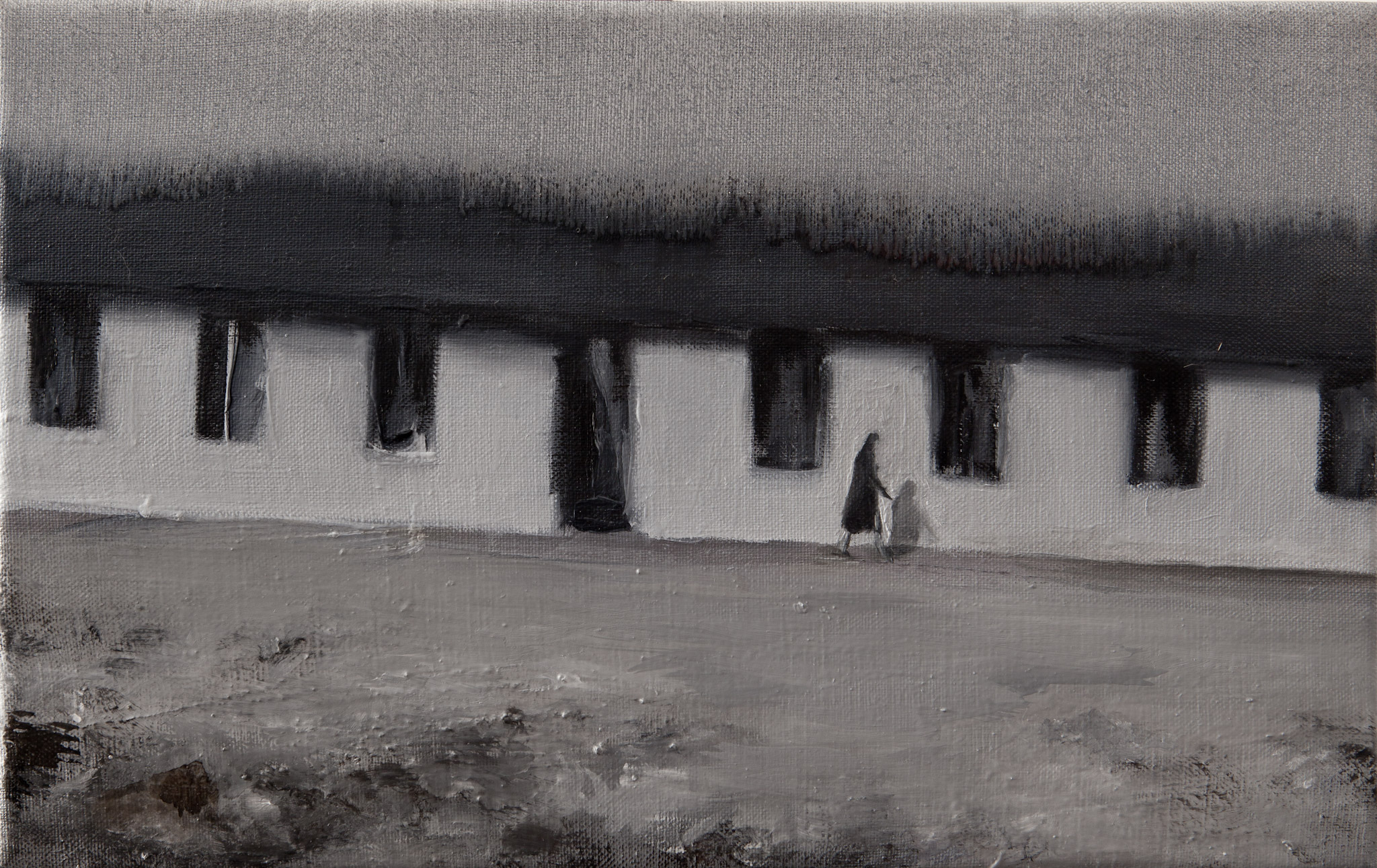 “Le ciel bas et lourd pèse comme un couvercle”, 2014, óleo sobre lienzo, 22 × 35 cm