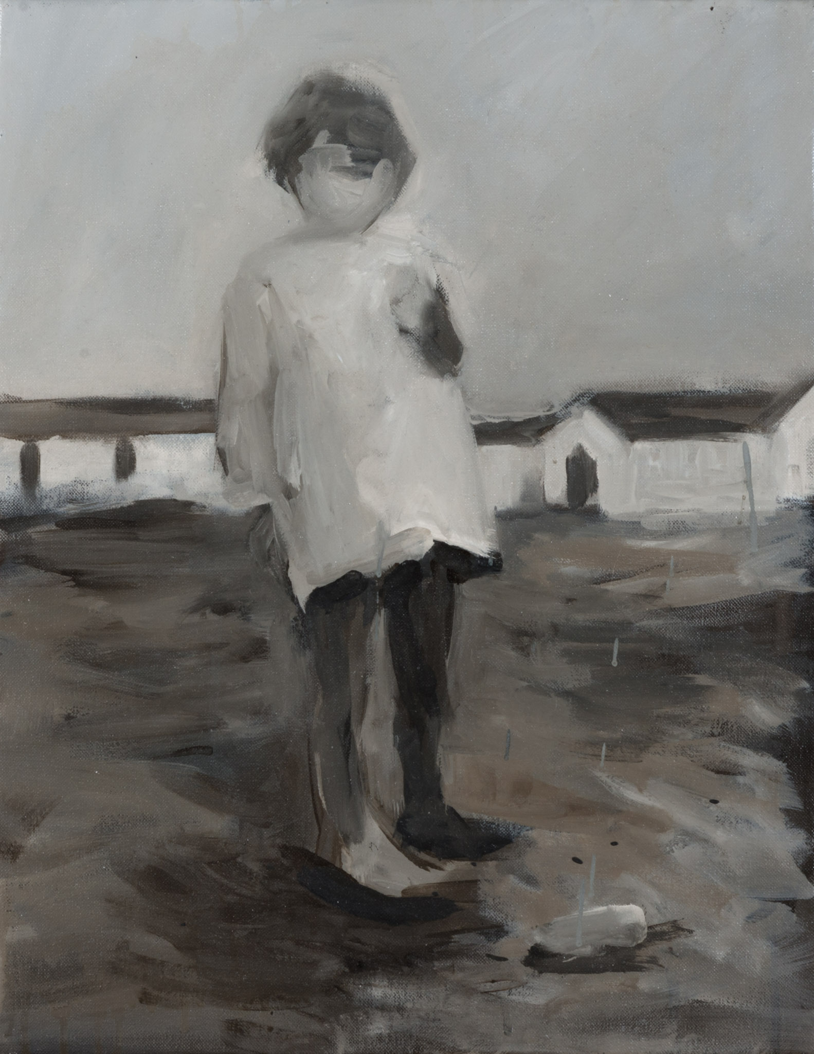 Niña (Refugiados VII), 2015, óleo sobre lienzo, 46 × 36 cm