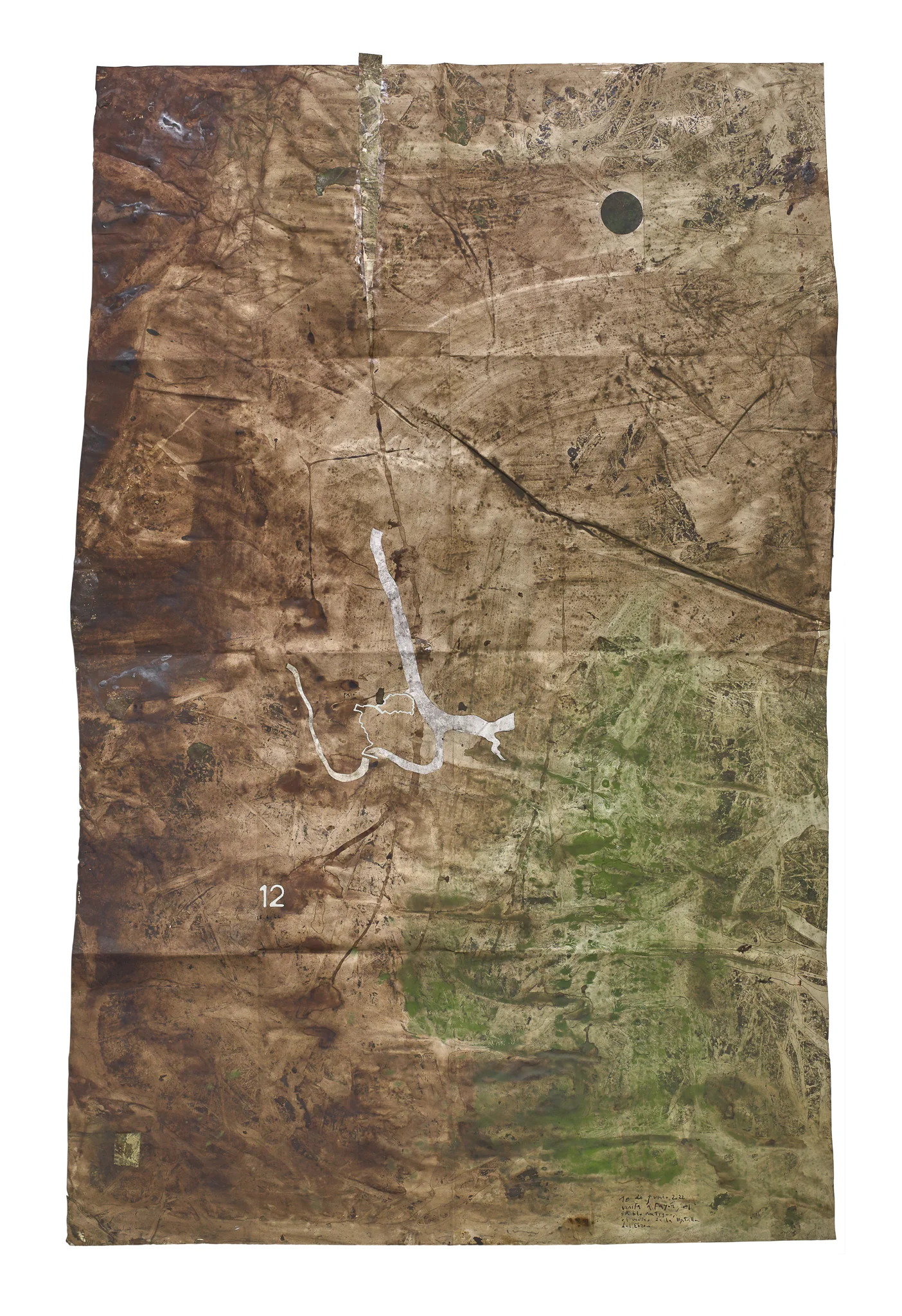 Mapa Sequere 09, técnica mixta y collage sobre papel, 150 × 100 cm