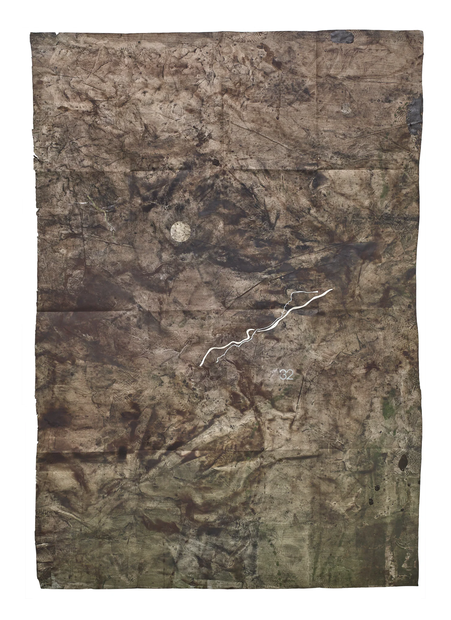 Mapa Sequere 24, técnica mixta y collage sobre papel, 150 × 100 cm