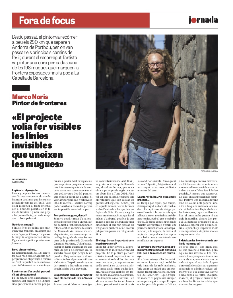 Entrevista en el Diari Jornada sobre «En frontera»